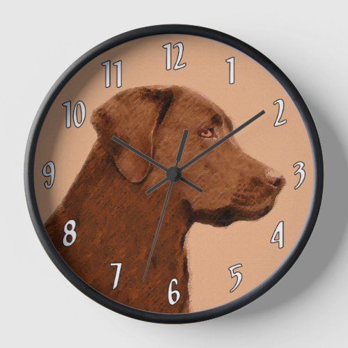 Labrador Retriever Chocolate Painting _ Dog Art Clock