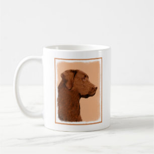 Labrador Retriever (Chocolate) Painting - Dog Art Coffee Mug