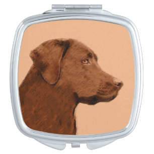 Labrador Retriever (Chocolate) Painting - Dog Art Compact Mirror