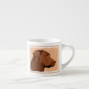 Labrador Retriever (Chocolate) Painting - Dog Art Espresso Cup