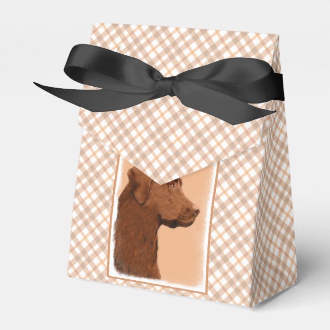 Labrador Retriever (Chocolate) Painting - Dog Art Favor Boxes (Front Side)