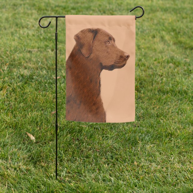 Labrador Retriever (Chocolate) Painting - Dog Art Garden Flag (In SItu)