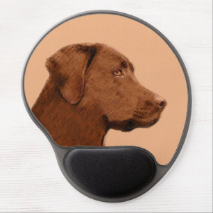 Labrador Retriever (Chocolate) Painting - Dog Art Gel Mouse Pad