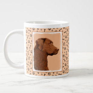 Labrador Retriever (Chocolate) Painting - Dog Art Giant Coffee Mug