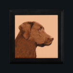 Labrador Retriever (Chocolate) Painting - Dog Art Gift Box<br><div class="desc">Chocolate Labrador Retriever dog portrait, original painting. We specialize in cute and funny original art. Buy this for yourself or as a great gift for your Labrador Retriever loving friends. Be creative - click on CUSTOMIZE to add/remove/change text, resize the picture, change colors or anything else the customization tool will...</div>