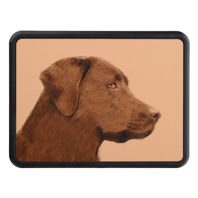 Labrador Retriever (Chocolate) Painting - Dog Art Hitch Cover (Front)