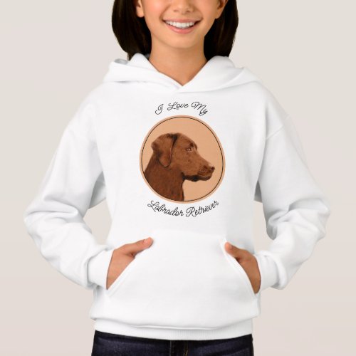 Labrador Retriever Chocolate Painting _ Dog Art Hoodie
