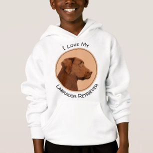 Labrador Retriever (Chocolate) Painting - Dog Art Hoodie