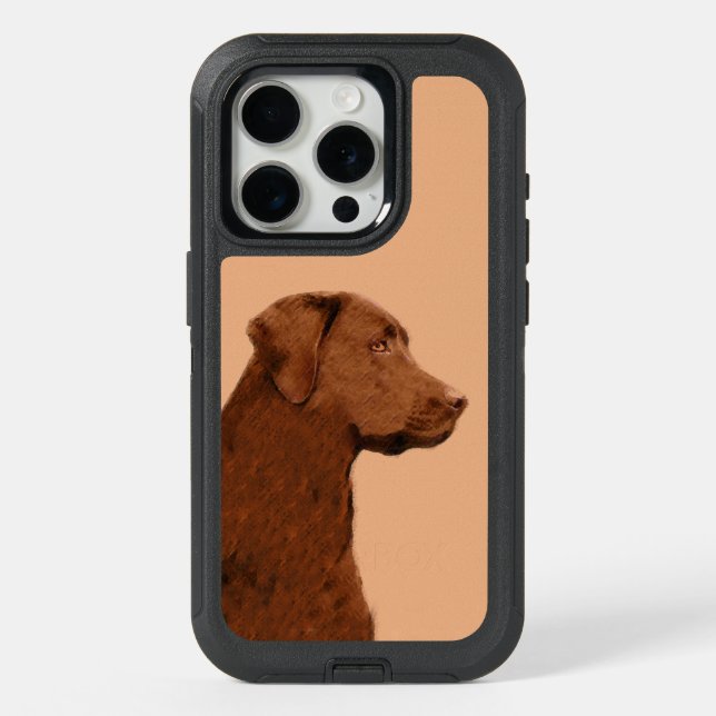 Labrador Retriever (Chocolate) Painting - Dog Art iPhone 15 Pro Case (Back)