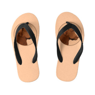 Labrador Retriever (Chocolate) Painting - Dog Art Kid's Flip Flops