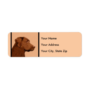 Labrador Retriever (Chocolate) Painting - Dog Art Label