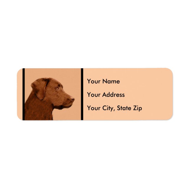Labrador Retriever (Chocolate) Painting - Dog Art Label (Front)