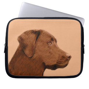 Labrador Retriever (Chocolate) Painting - Dog Art Laptop Sleeve
