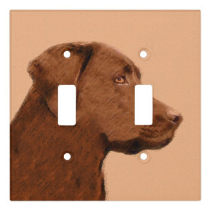 Labrador Retriever (Chocolate) Painting - Dog Art Light Switch Cover
