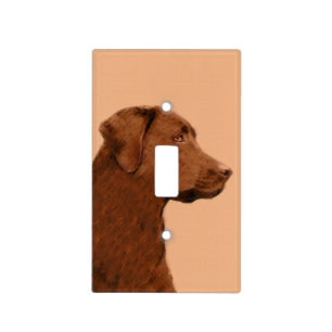 Labrador Retriever (Chocolate) Painting - Dog Art Light Switch Cover