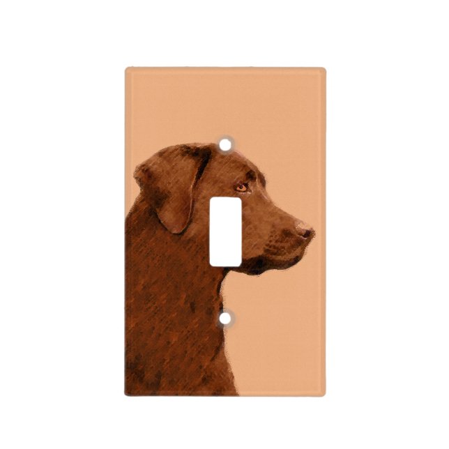Labrador Retriever (Chocolate) Painting - Dog Art Light Switch Cover (Front)