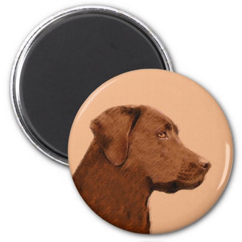 Labrador Retriever Chocolate Painting _ Dog Art Magnet