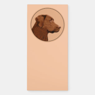 Labrador Retriever (Chocolate) Painting - Dog Art Magnetic Notepad