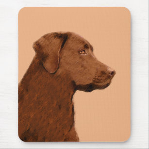 Labrador Retriever (Chocolate) Painting - Dog Art Mouse Pad