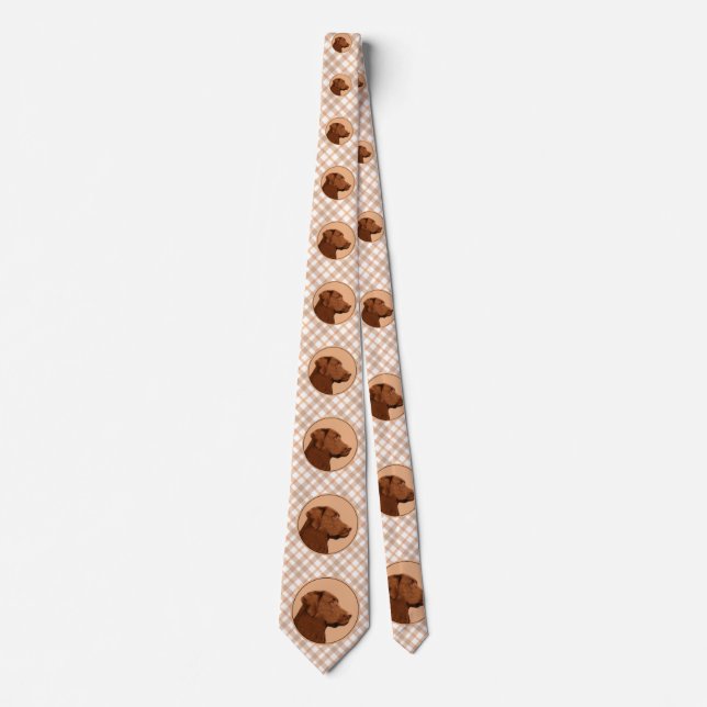 Labrador Retriever (Chocolate) Painting - Dog Art Neck Tie (Front)