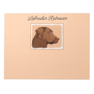 Labrador Retriever (Chocolate) Painting - Dog Art Notepad