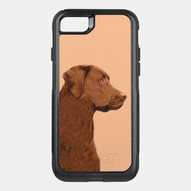 Labrador Retriever (Chocolate) Painting - Dog Art Otterbox iPhone Case (Back)