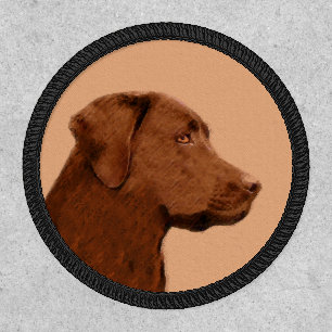 Labrador Retriever (Chocolate) Painting - Dog Art Patch