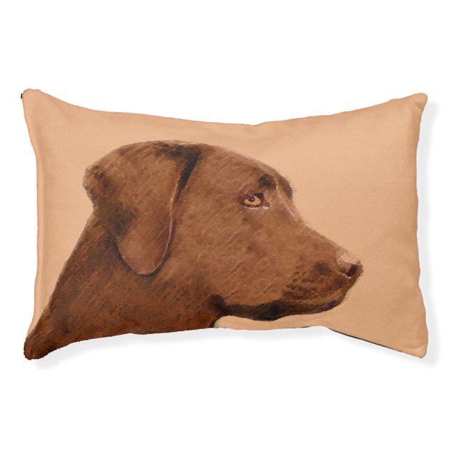 Labrador Retriever (Chocolate) Painting - Dog Art Pet Bed (Front)