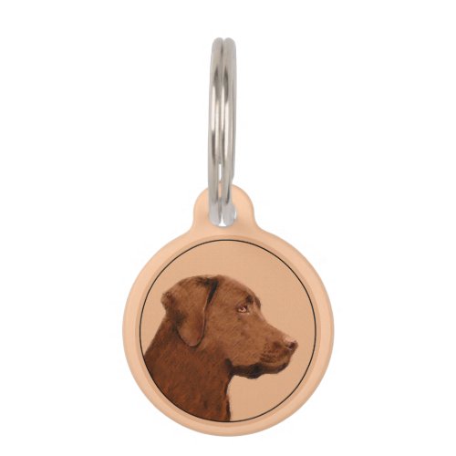 Labrador Retriever Chocolate Painting _ Dog Art Pet ID Tag