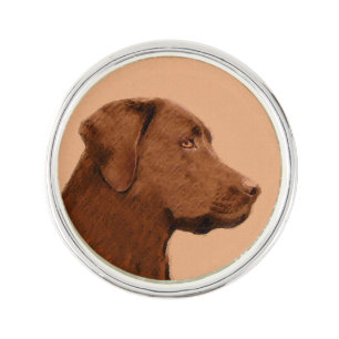Labrador Retriever (Chocolate) Painting - Dog Art Pin
