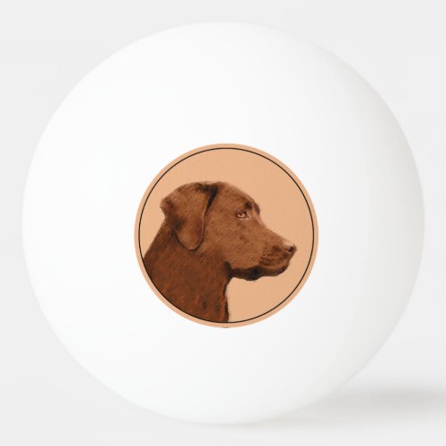 Labrador Retriever Chocolate Painting _ Dog Art Ping Pong Ball