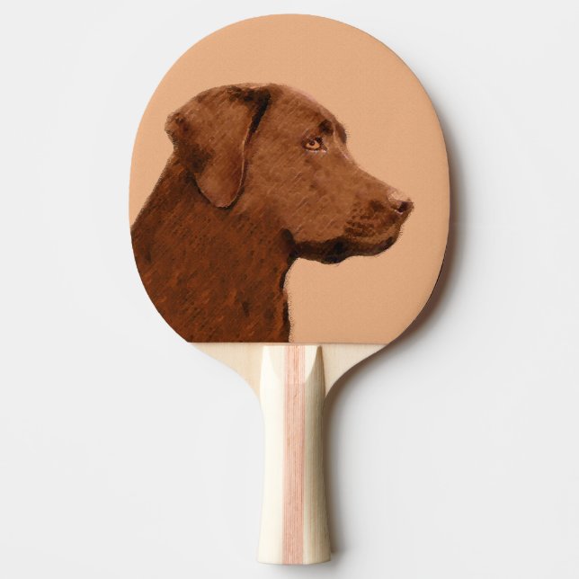 Labrador Retriever (Chocolate) Painting - Dog Art Ping-Pong Paddle (Front)