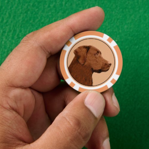 Labrador Retriever Chocolate Painting _ Dog Art Poker Chips