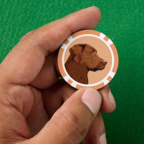 Labrador Retriever Chocolate Painting _ Dog Art Poker Chips