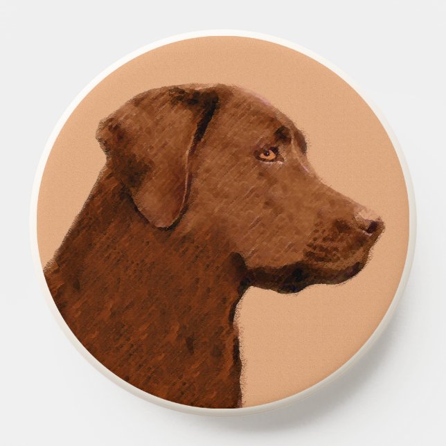 Labrador Retriever (Chocolate) Painting - Dog Art PopSocket (Popsocket)