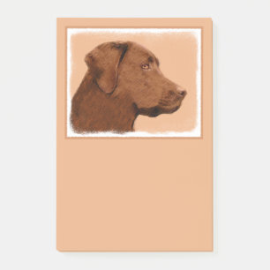 Labrador Retriever (Chocolate) Painting - Dog Art Post-it Notes