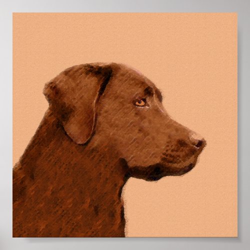 Labrador Retriever Chocolate Painting _ Dog Art Poster