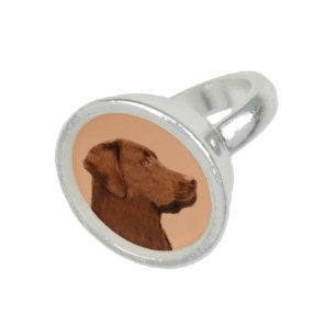 Labrador Retriever (Chocolate) Painting - Dog Art Ring