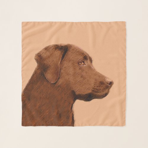 Labrador Retriever Chocolate Painting _ Dog Art Scarf