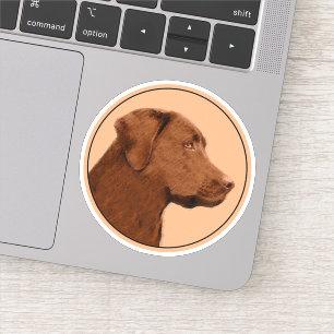 Labrador Retriever (Chocolate) Painting - Dog Art Sticker