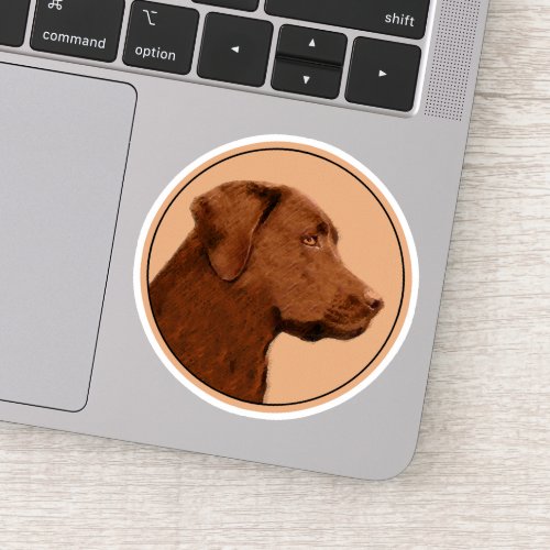 Labrador Retriever Chocolate Painting _ Dog Art Sticker