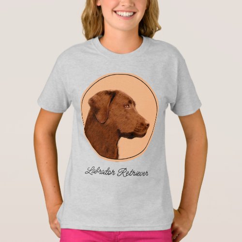Labrador Retriever Chocolate Painting _ Dog Art T_Shirt