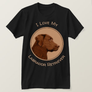 Labrador Retriever (Chocolate) Painting - Dog Art T-Shirt