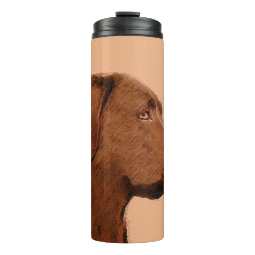 Labrador Retriever Chocolate Painting _ Dog Art Thermal Tumbler