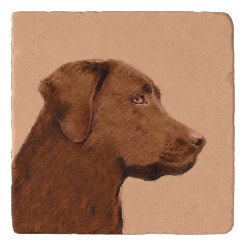 Labrador Retriever Chocolate Painting _ Dog Art Trivet