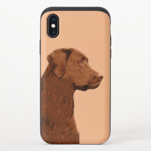 Labrador Retriever Chocolate Painting _ Dog Art iPhone X Slider Case