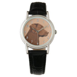Labrador Retriever (Chocolate) Painting - Dog Art Watch