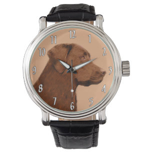 Labrador Retriever (Chocolate) Painting - Dog Art Watch