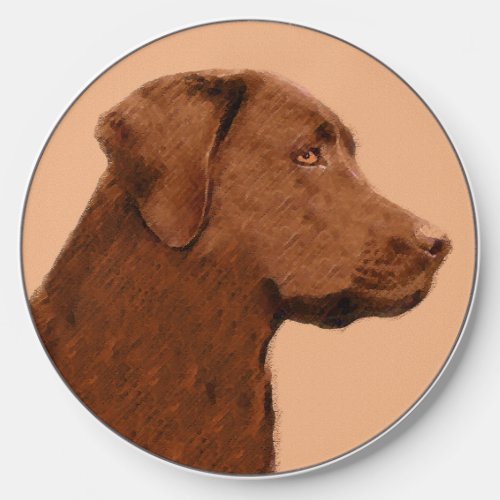 Labrador Retriever Chocolate Painting _ Dog Art Wireless Charger