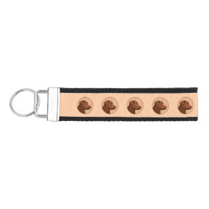 Labrador Retriever (Chocolate) Painting - Dog Art Wrist Keychain